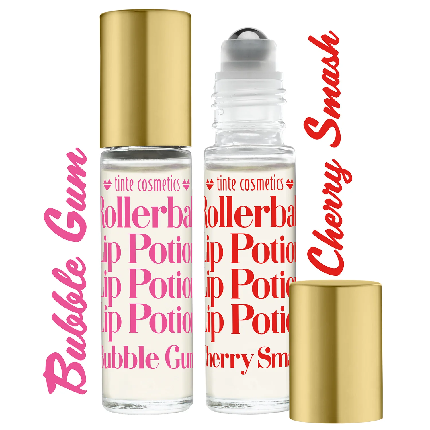 Candy Cane Organic Rollerball Lip Potion Kit: Bubble Gum & Cherry Smash - Image 2